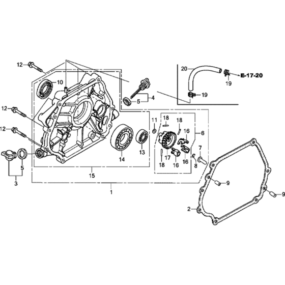 Crankcase Cover for Honda GX390T2