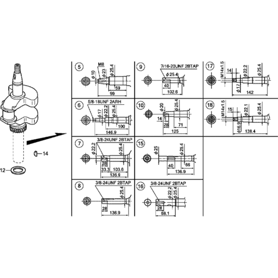 Crankshaft Assembly for GXV160UH2