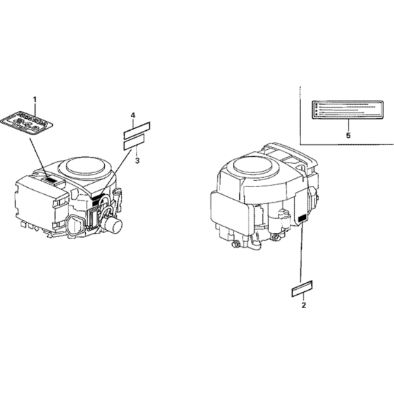 Honda GXV670 Engine Label