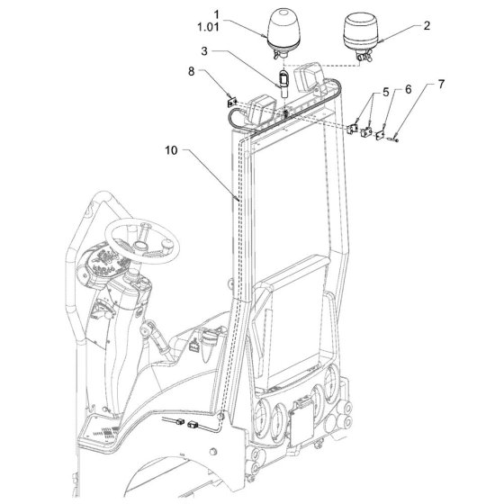 Rotary Beacon for Hamm Rollers