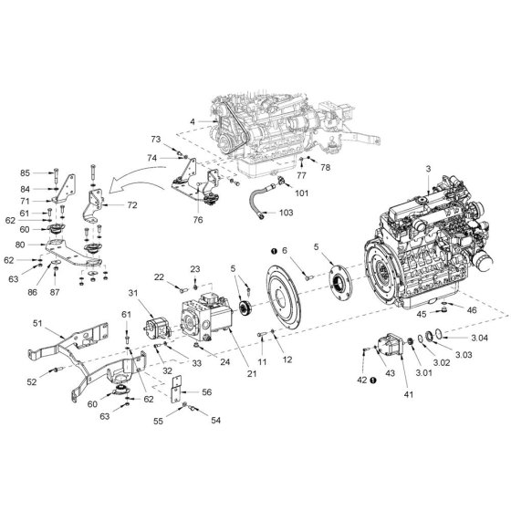 Pump Drive & Engine Assembly