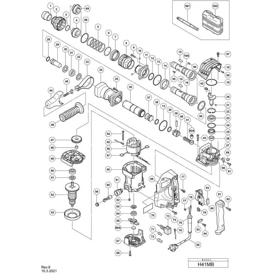 Hikoki H41MB Main Assembly