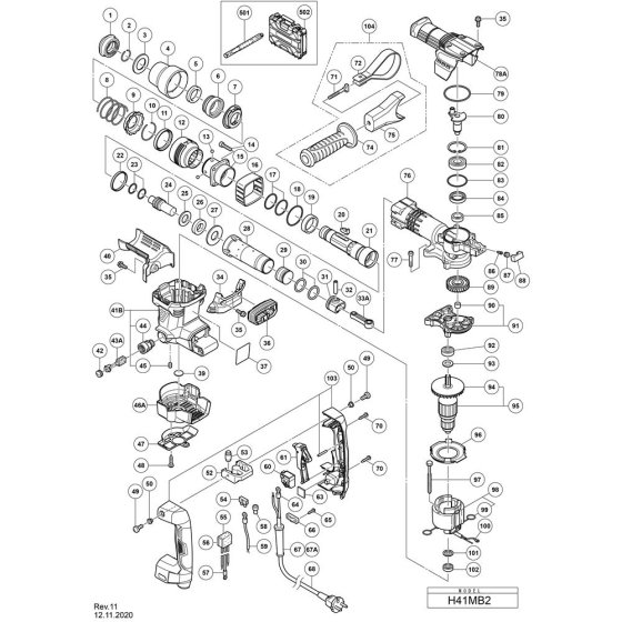 Hikoki H41MB2 Main Assembly