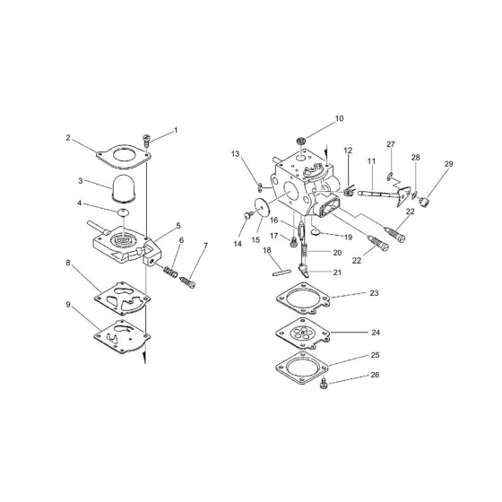 Carburettor for ECHO HCA-2500