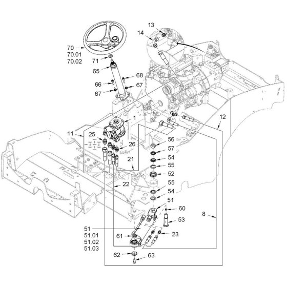 Steering Assembly for Hamm Rollers