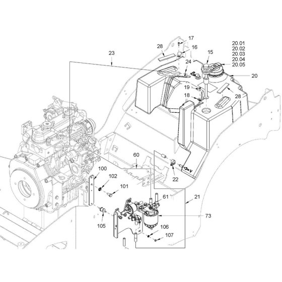 Fuel Tank Assembly for Hamm
