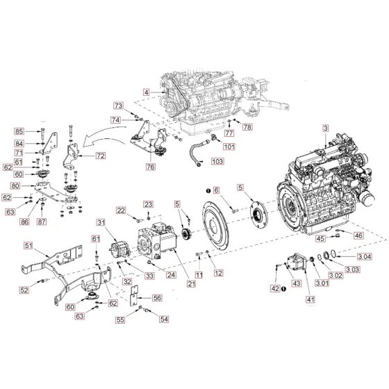 Pump Drive & Engine Assembly