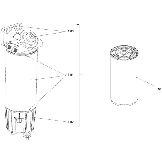 Fuel Filter Assembly for Hamm HD90