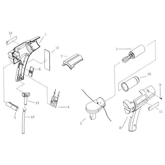 Makita HG5002 Heat Gun Assembly