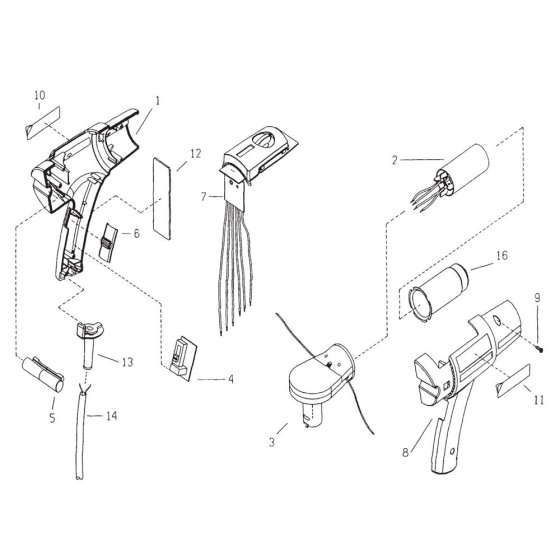 Makita HG550V Heat Gun Assembly