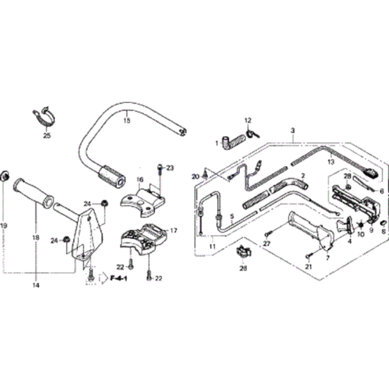Handle & Throttle Lever for Honda