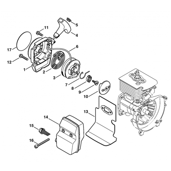Rewind Starter & Muffler