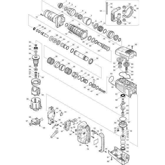 Main Assembly for Makita HM1214C
