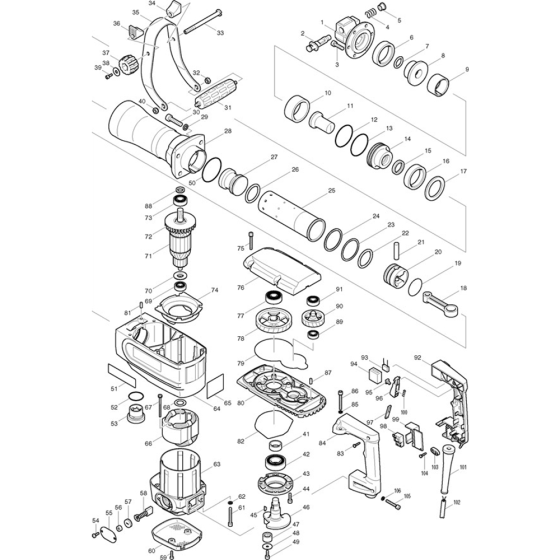 Makita HM1304 Main Assembly