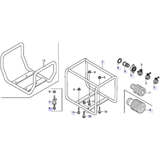 Frame Assembly for Honda WB30XT Water Pump