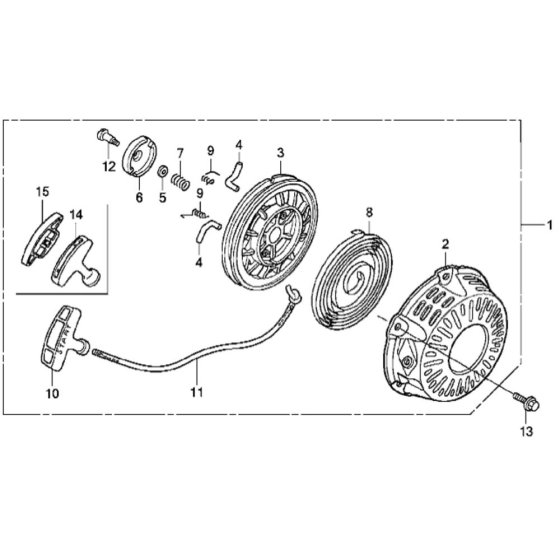 Recoil Starter Assembly for Honda WB30XT Water Pump