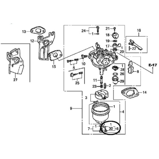 Carburettor Assembly for Honda WB30XT Water Pump