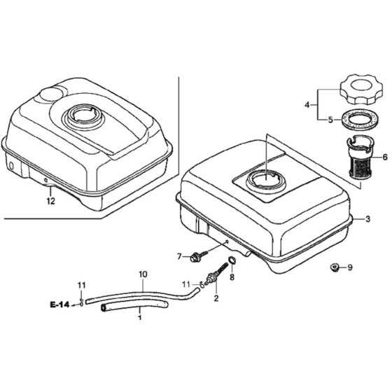 Fuel Tank Assembly for Honda WB30XT Water Pump