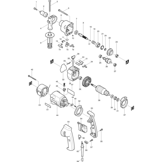 Makita HP2033 Main Assembly