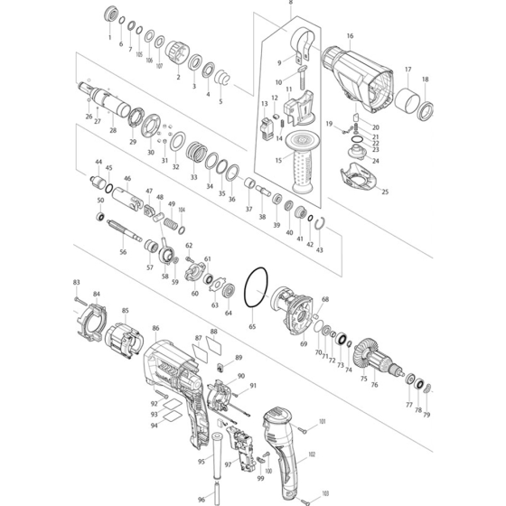 Makita HR2300 Main Assembly