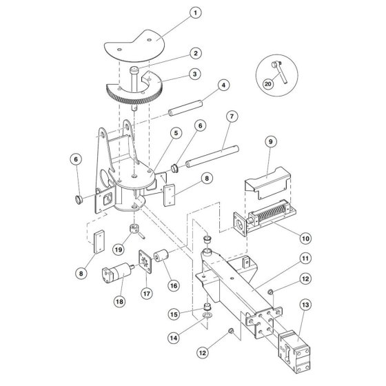 Cage Rotate Assembly for Nifty Lift HR28 SP85 4X4 Access Platforms