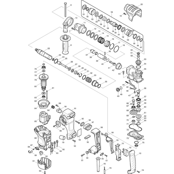 Makita HR2811FT Main Assembly