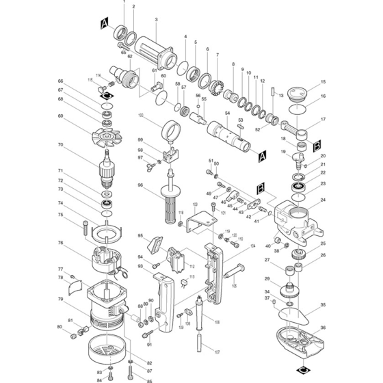 Makita HR3850K Main Assembly
