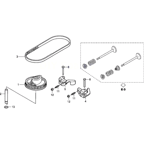 Cam, Belt & Valves Assembly