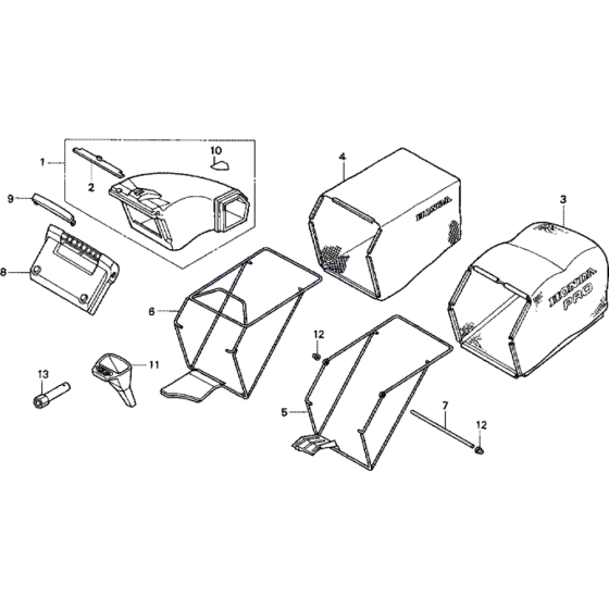 Grass Bag and Frame Assembly
