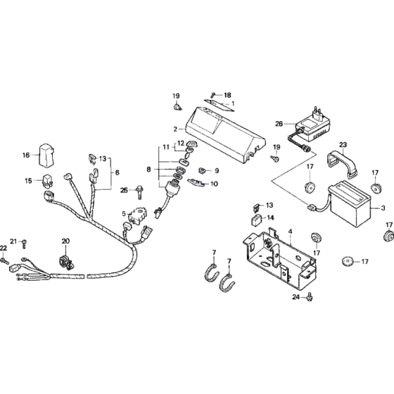Ignition Switch & Battery Assembly