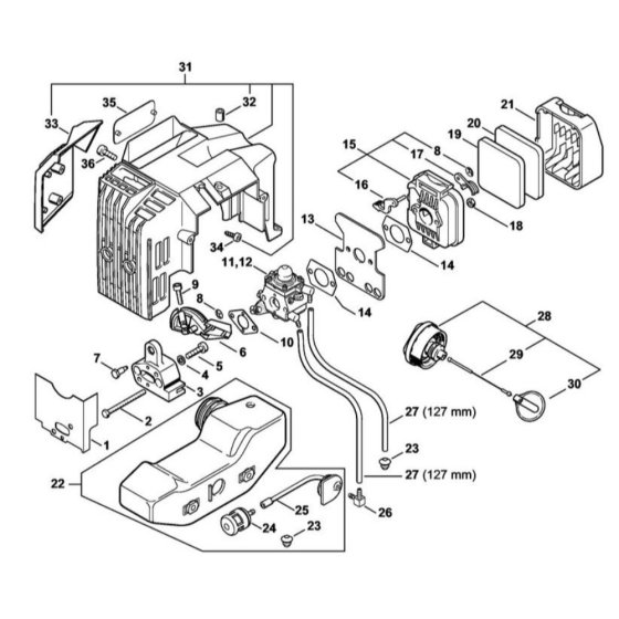 Air Filter & Fuel Tank for Stihl