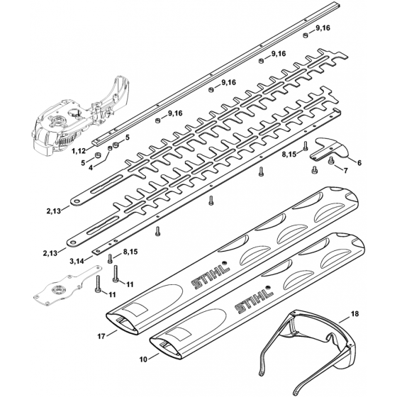 Stihl HSE61 Cutter Bar Assembly