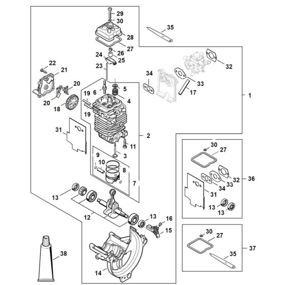 Engine Ø 43 mm for Stihl HT 135