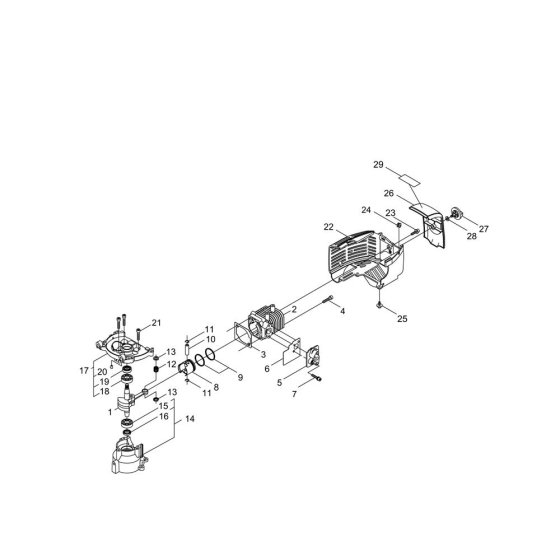 Cylinder, Crankcase, Piston