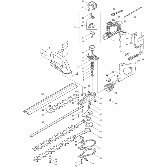 Cutter and Handle for Makita HTR4901