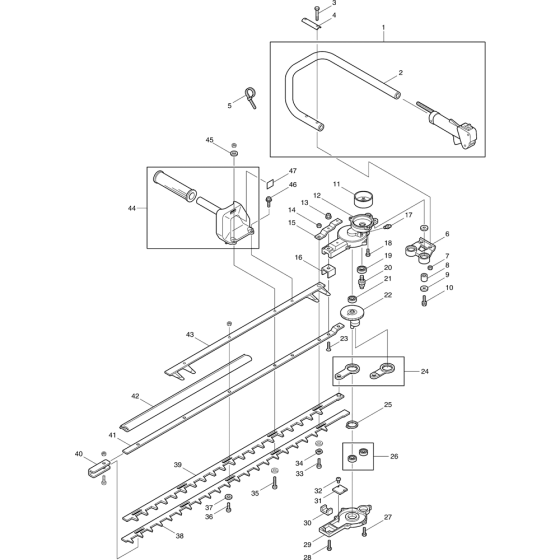 Cutter & Handle for Makita HTR7610