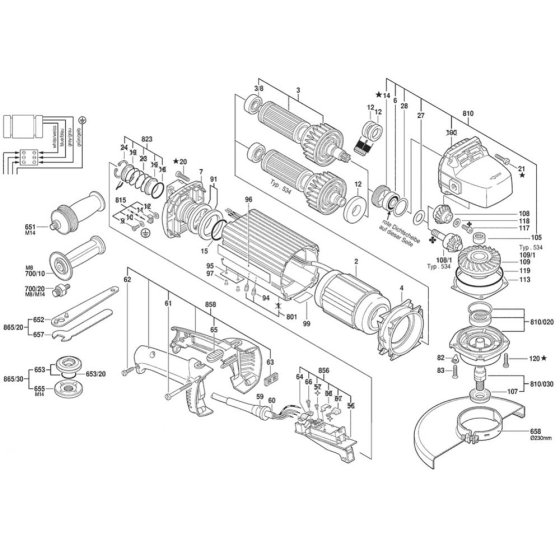 Main Assembly-1 for Bosch Grinders