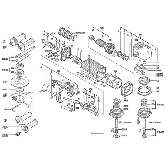 Main Assembly for Bosch Grinders