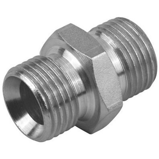 Hydraulic Adaptor 1"x1" BSP Male to Male Plated Steel