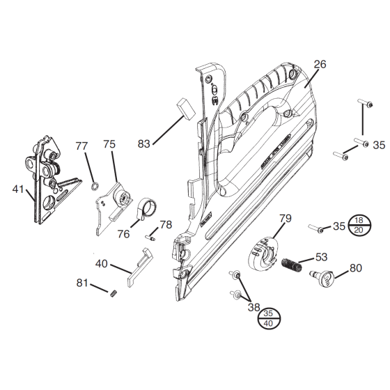 Handle Assembly for Paslode IM350+