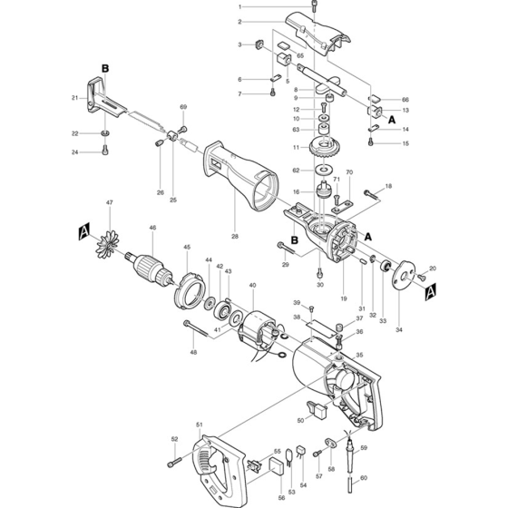 Makita JR3000 Main Assembly