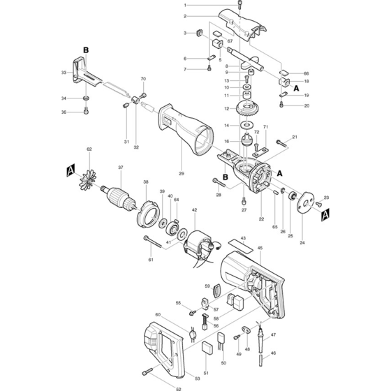 Makita JR3000V Assembly