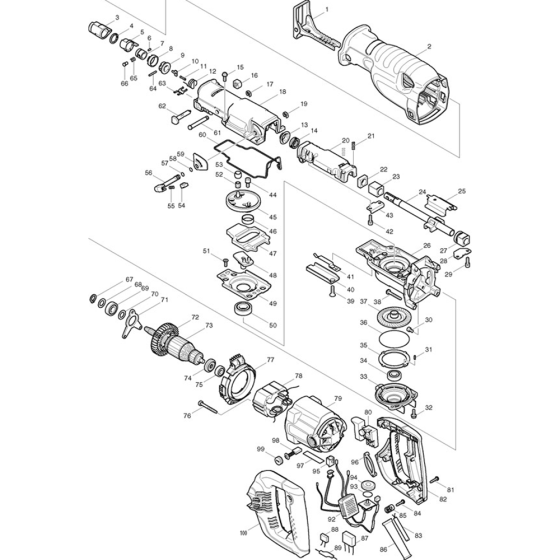 Makita JR3070CT Assembly