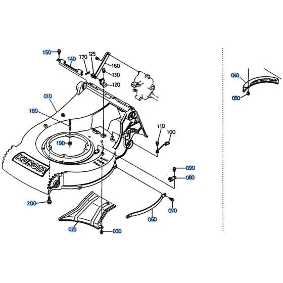 Deck Assembly for Kubota W5019-PC Mower
