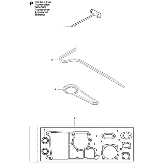 Tools Assembly for Husqvarna K650