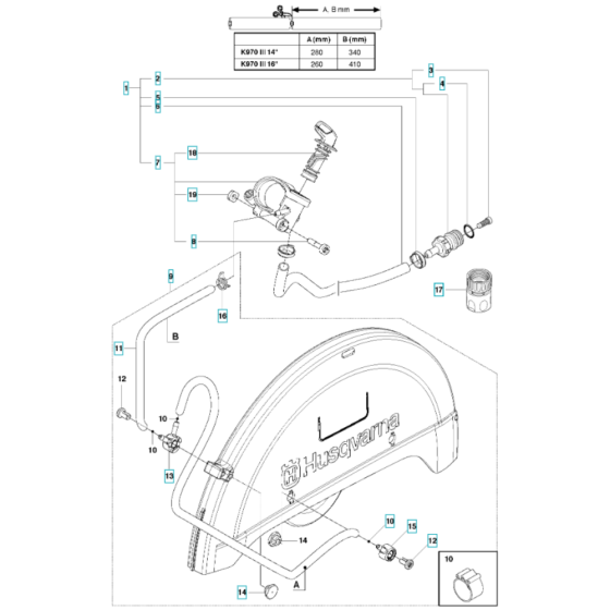 Water Hose Assembly for K970 III