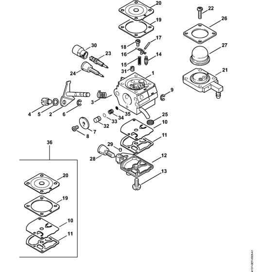 Carburetor for Stihl KA85R