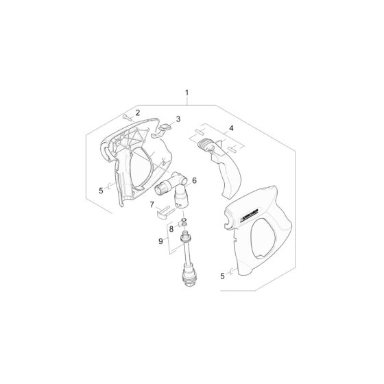 Trigger Handle Assembly for Karcher HD 16-15-4 Cage Plus Pressure Washer