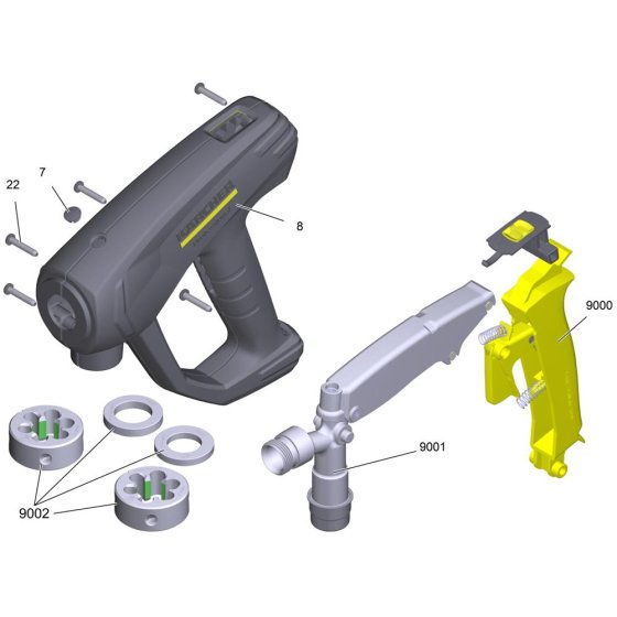 Trigger Handle Assembly for Karcher HD 7-17 M Pressure Washer