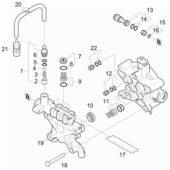 Cylinder Head Assembly for Karcher HDS 5-11 U Pressure Washer